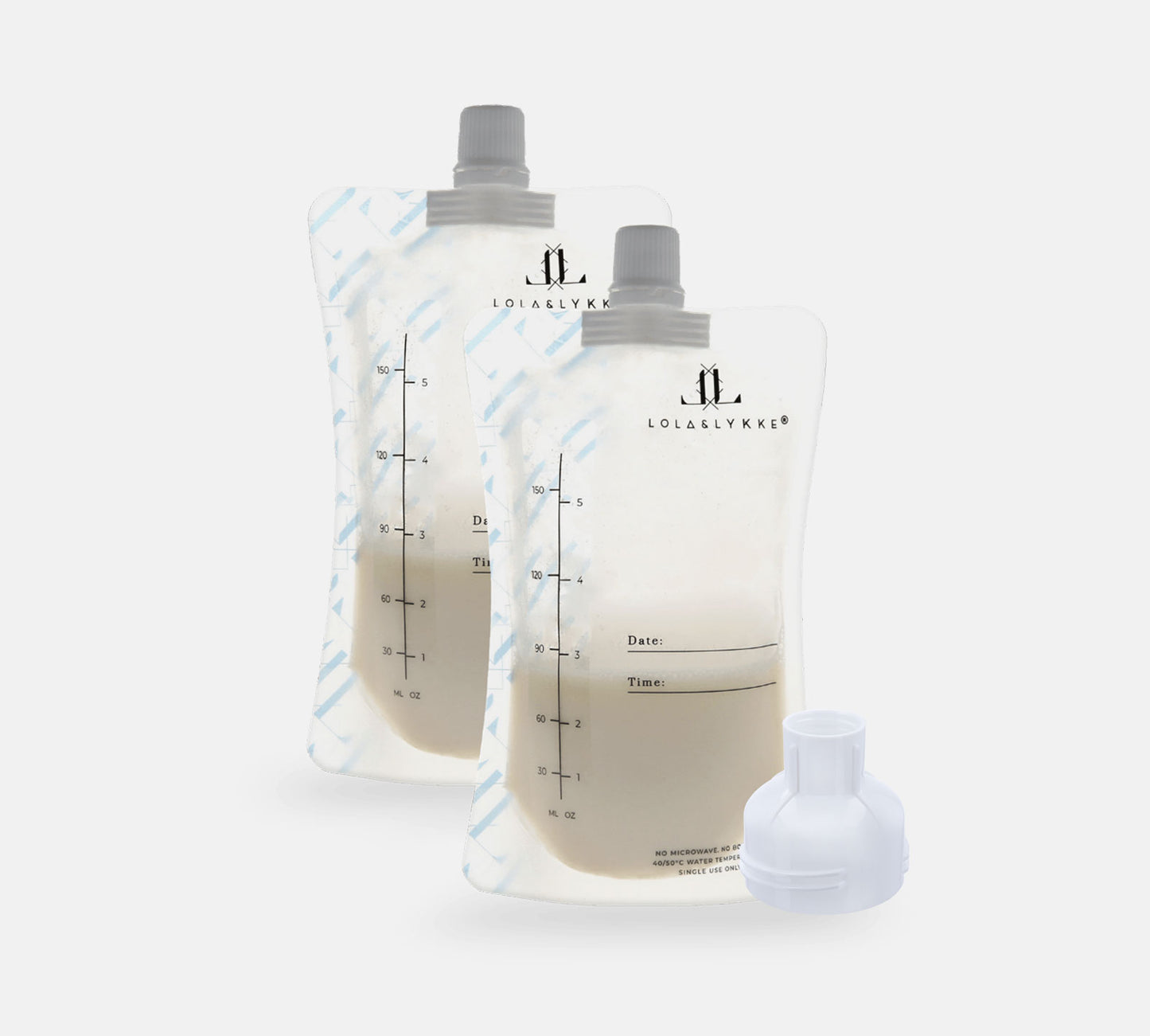 Aufbewahrungsbeutel für Muttermilch mit Adapter für tragbare Brustpumpe